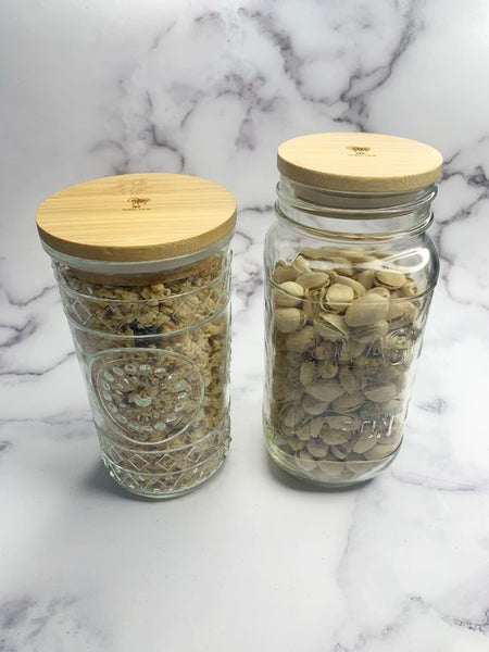 WIDE Solid Bamboo Mason Jar Lids