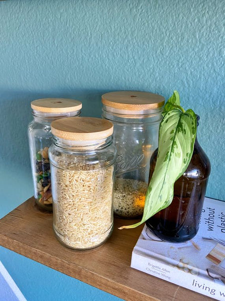 WIDE Solid Bamboo Mason Jar Lids